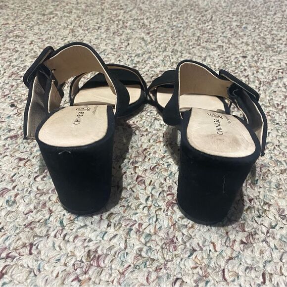 Chinese Laundry Black Buckle Strap Slide On Heels Womens Size 6.5 - Picture 5 of 6